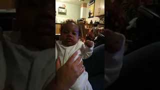 Unbelievable video, 13 week old talking baby!!! "Nanna we're going" she says....