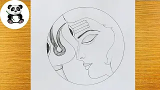 How to draw lord Shiva inside circle | Bholenath ji drawing