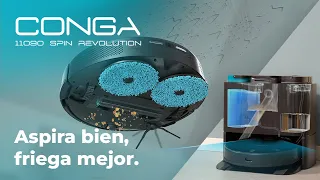 Robot Aspirador Conga 11090 Spin Revolution con base de autovaciado y autolimpieza.