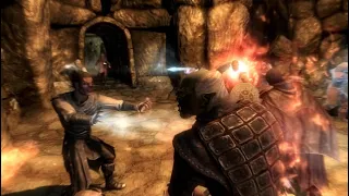 Volkihar Vampires VS Dawnguard in dungeon with traps SKYRIM