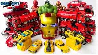 Exciting Super Hero TRANSFORMERS Toys | Red & Yellow BUMBLEBEE Robot Tobot FIRE TRUCK & DINOSAUR Car