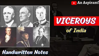 Viceroys (complete video) || Modern history || Handwritten notes || An Aspirant !