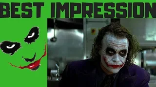 the dark knight mob scene: Joker impression (Heath Ledger)