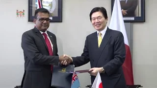 Fijian PS for Office of the Prime Minister officiates at the Signing of Exchange of Notes