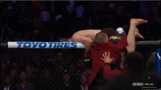 All hell breaks loose as Khabib Jumps ring to go after Dillon Danis Mcgregor vs Khabib 2018