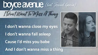 I Don't Want To Miss A Thing - Aerosmith (Lyrics)(Boyce Avenue ft. Jennel Garcia acoustic cover)