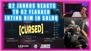 G2 Jankos Reacts To G2 Flakked Inting Him In Soloq [CURSED]