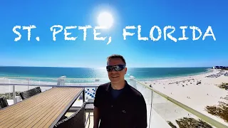 FULL TOUR OF ST. PETERSBURG, FLORIDA!  St. Pete beach, St. Pete pier, Skyway Bridge, Dali Museum 4K