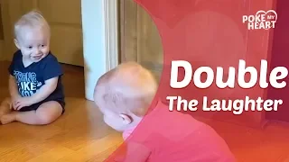 Twin Babies Laugh Uncontrollably Looking at Each Other