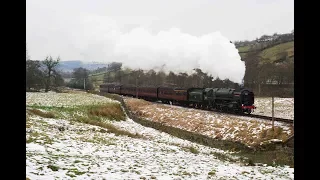 70013 OLIVER CROMWELL AT WORK ON THE KEIGHLEY & WORTH VALLEY RAILWAY - 13th-15th February 2009