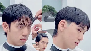 Corte de pelo coreano a tijera ¿COMO HACER?✅( Estilo #kpop ) #asiático #tutorial #hairstyle #barber