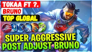 Super Aggressive Post Adjust Bruno [ Top Global Bruno ] Tokaa ft ?. - Mobile Legends Emblem & Build