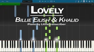 Billie Eilish & Khalid - Lovely (Piano Cover) Synthesia Tutorial by LittleTranscriber