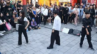 [STREET ARTIST] YU KAGAWA, HYOJIN & YOUNGWON. INTERACTIVE HONGDAE BUSKING. 230930.