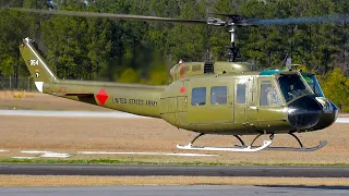 UH-1H Huey N354HF Comanchero : Training Flights ,Engine Startup, UP Close Takeoff, and more