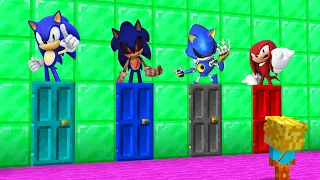 NÃO ESCOLHA A PORTA ERRADA DO SONIC NO MINECRAFT!!