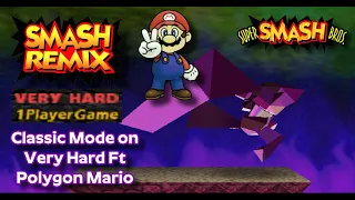 Smash Remix - Classic Mode Playthrough Gameplay Featuring Polygon Mario (VERY HARD)