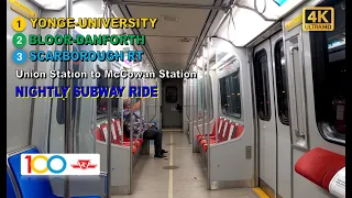 TTC POV Walk: Union Station to McCowan Station Via Bloor-Yonge Station【4K】