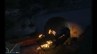 Train accident with trucks!!! A funny destroy compilation from GTA V