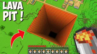 I found THE DEEPEST LAVA PIT in Minecraft! THE BIGGEST LAVA TUNNEL!