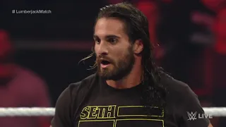 Kane vs seth rollins lumberjack match 2015