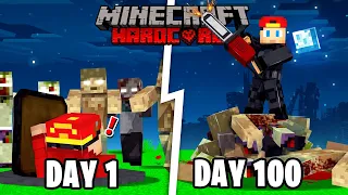 I Spent 100 Days in a Zombie Apocalypse in Hardcore Minecraft... Here's What Happened