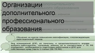 Организации дополнительного профессионального образования