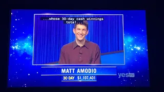 Jeopardy, intro - Matt Amodio DAY 31 (9/29/21)
