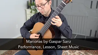 Marionas by Gaspar Sanz and Lesson for Classical Guitar