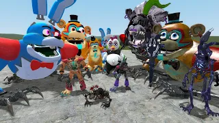 NEW all freddy RUIN army vs all bonnie RUIN army In Garry's Mod! Five Nights at Freddy's Security Br