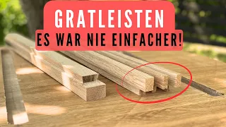 Beste Technik für Gratleisten - Passt garantiert! Verdeckte Gratleiste am Tisch mit Schweizer Kante