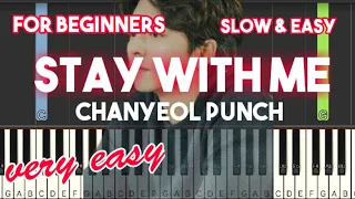 (Chanyeol punch) stay with me - Goblin OST | Slow + very slow easy piano tutorial