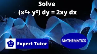 Solving dy/dx = 2xy / (x²+y²) using Homogenous Method | Ordinary Differential Equation 7
