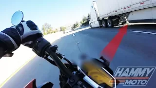 Rider crashes under Semi Truck.  The Hammy Moto interview
