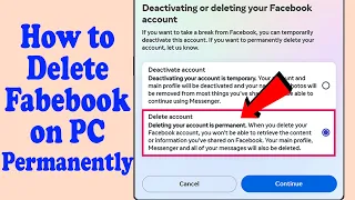 How to Delete Facebook Account Permanently on pc/laptop 2023 | delete remove fb account fb id lite