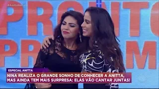 Após ganhar clipe, Nina canta no Hora do Faro e realiza o sonho de conhecer a Anitta