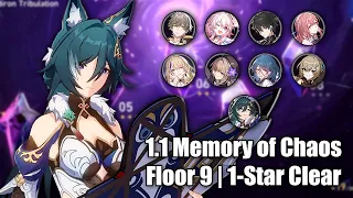 1.1 MoC Floor 9 One Star Clear With Free Characters Only [Honkai: Star Rail]