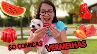 24 HORAS SÓ COMENDO COMIDAS VERMELHAS | Luluca