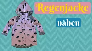 Regenjacke für Kinder nähen - Nähanleitung für eine Jacke mit Kapuze + kostenlosem Schnittmuster