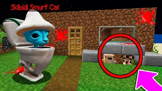 TROLLÉ y ¡ME ESCONDI DEL SKIBIDI GATO PITUFO 😂 Bebe Noob EL ESCONDITE en MINECRAFT