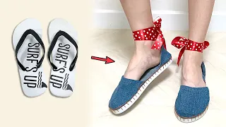 Refashion DIY Jeans Sandal from Slipper&Old jeans / New Summer Shoes👡