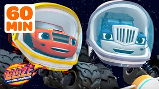 60 MINUTES of Blaze's Outer Space Rescues and Adventures! 🚀 w/ AJ | Blaze and the Monster Machines