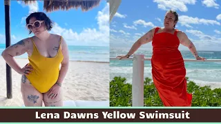 Lena Dunham Warms up the Winter with a Steamy Yellow One-Piece Swimsuit in Beach Photoshoot