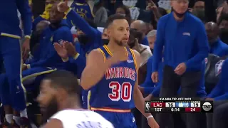 Stephen Curry goes 9 for 9 for 25 points in 1st quarter