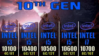 CORE i3 10100 vs CORE i5 10400 vs CORE i5 10500 vs CORE i5 10600 vs CORE i7 10700|16 PC GAMES TEST|