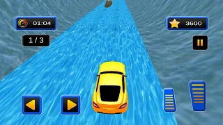 Water Slide Sports Cars Extreme Stunts - Gameplay Android game - Stunts simulator game