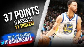 Stephen Curry Full Highlights 2019 03 29 Warriors vs TWolves   37 Pts 11 Threes!  FreeDawkins