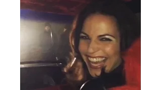 Lana Parrilla and the queens of darknees singing in the car