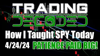 How I Taught SPY Today - 4/24/24 - PATIENCE PAID BIG!