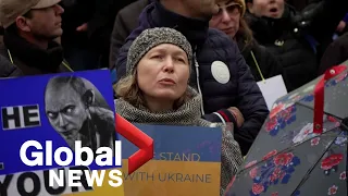 Thousands take to London, Paris streets in support of Ukraine amid Russian invasion